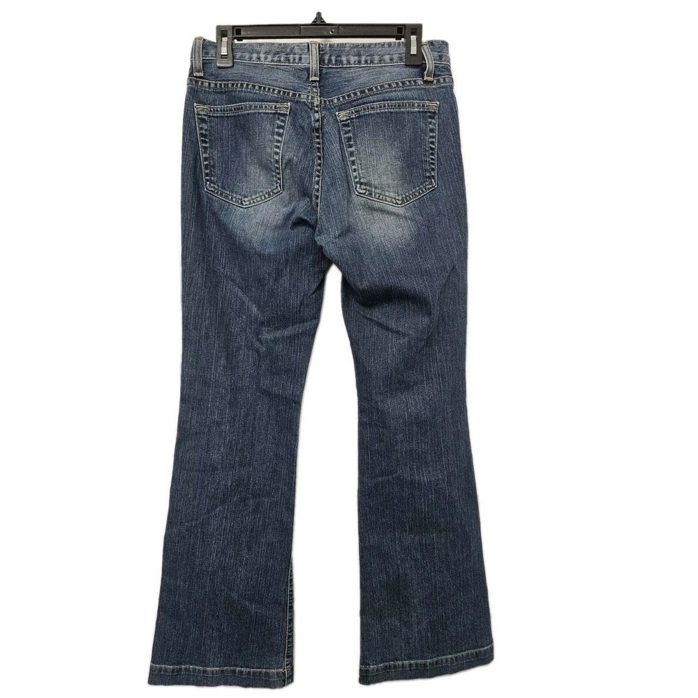 Gap Jeans Womens 6 Blue Long and Lean Bootcut Stretch Denim Whiskered Mid Rise